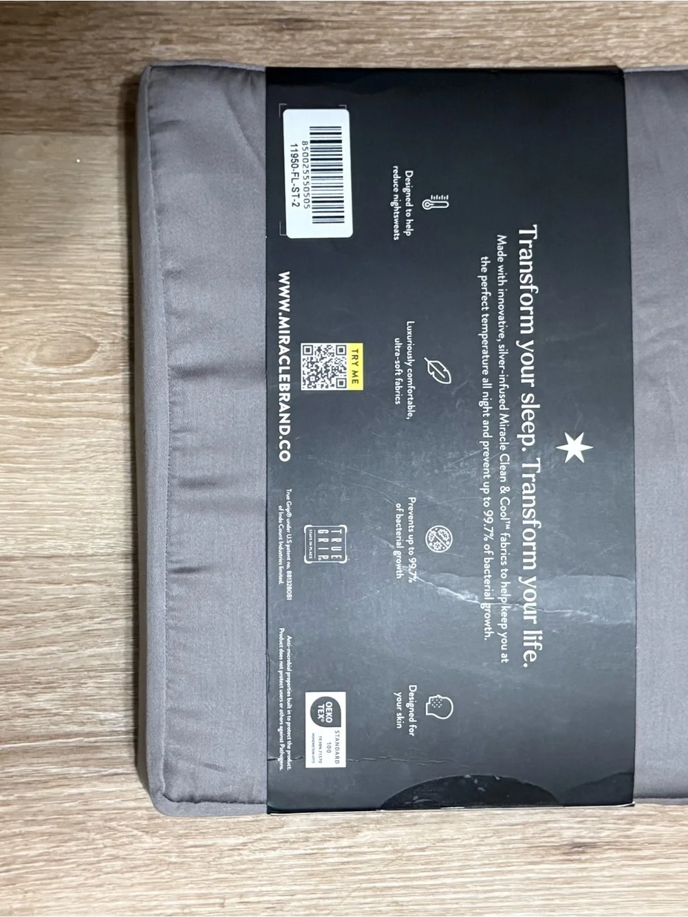 Miracle Made Self-Cooling & Self-Cleaning Sheet Set - Gray Full Size